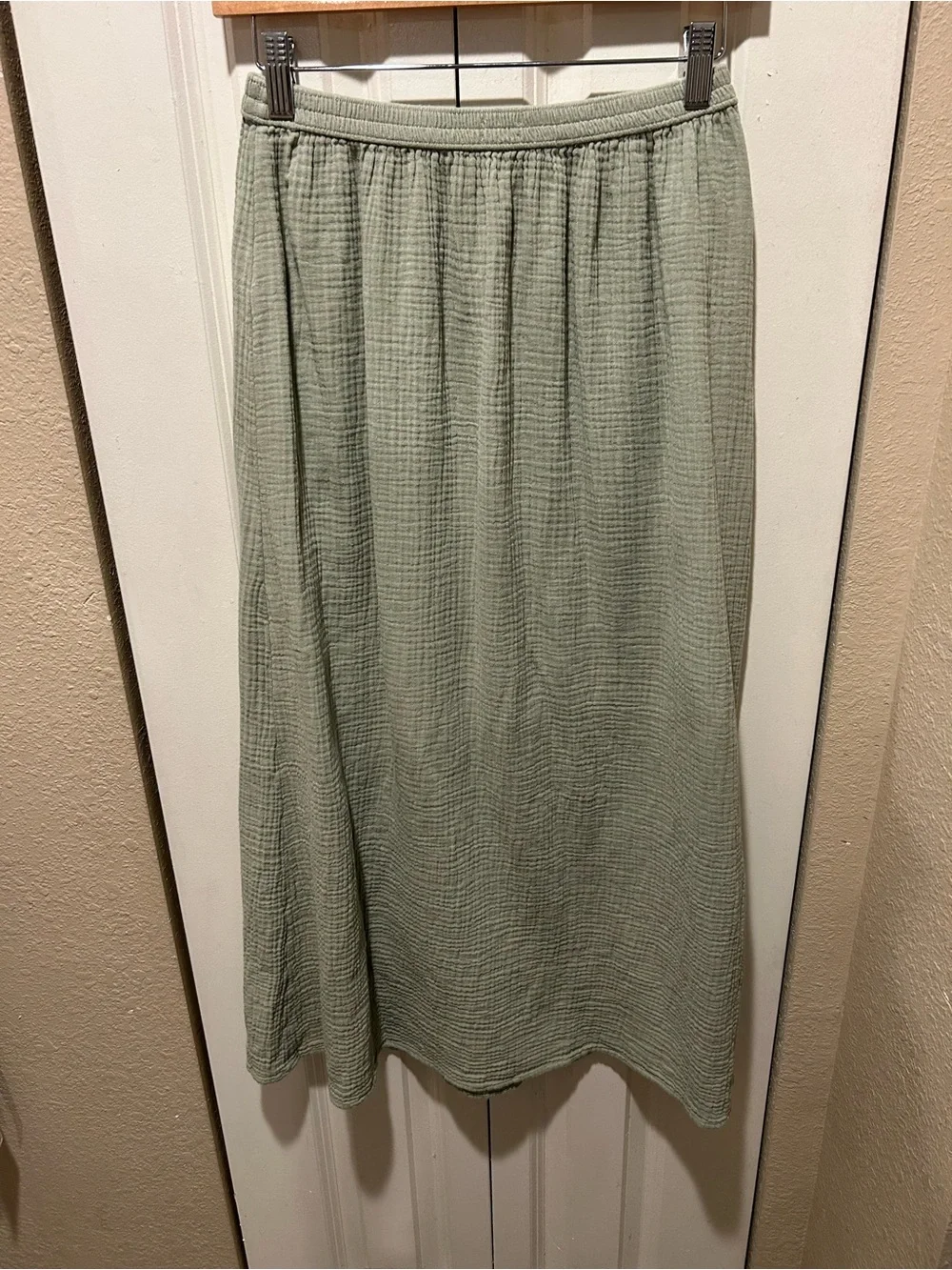 J.Crew Gauze Cotton Side Slit Skirt Sage Beachy Coastal Resort , XXS